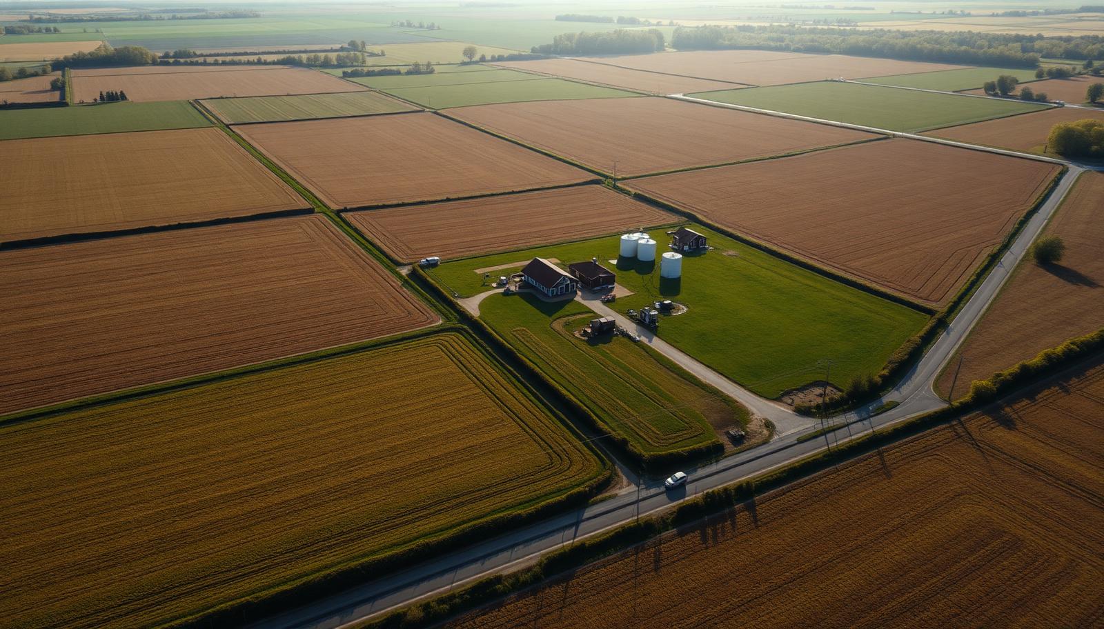 Aerial drone photograph of landmarks and property in Smithville, Ontario, from above